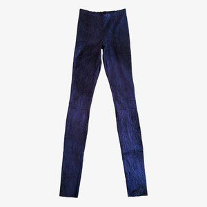 HAIDER ACKERMANN Distressed Shiny Leather Extended Legging Pants